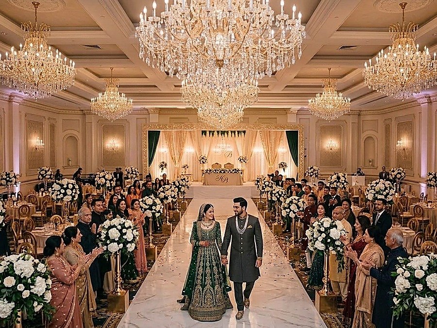 Wedding reception aisle