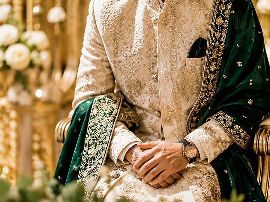 Groom in sherwani